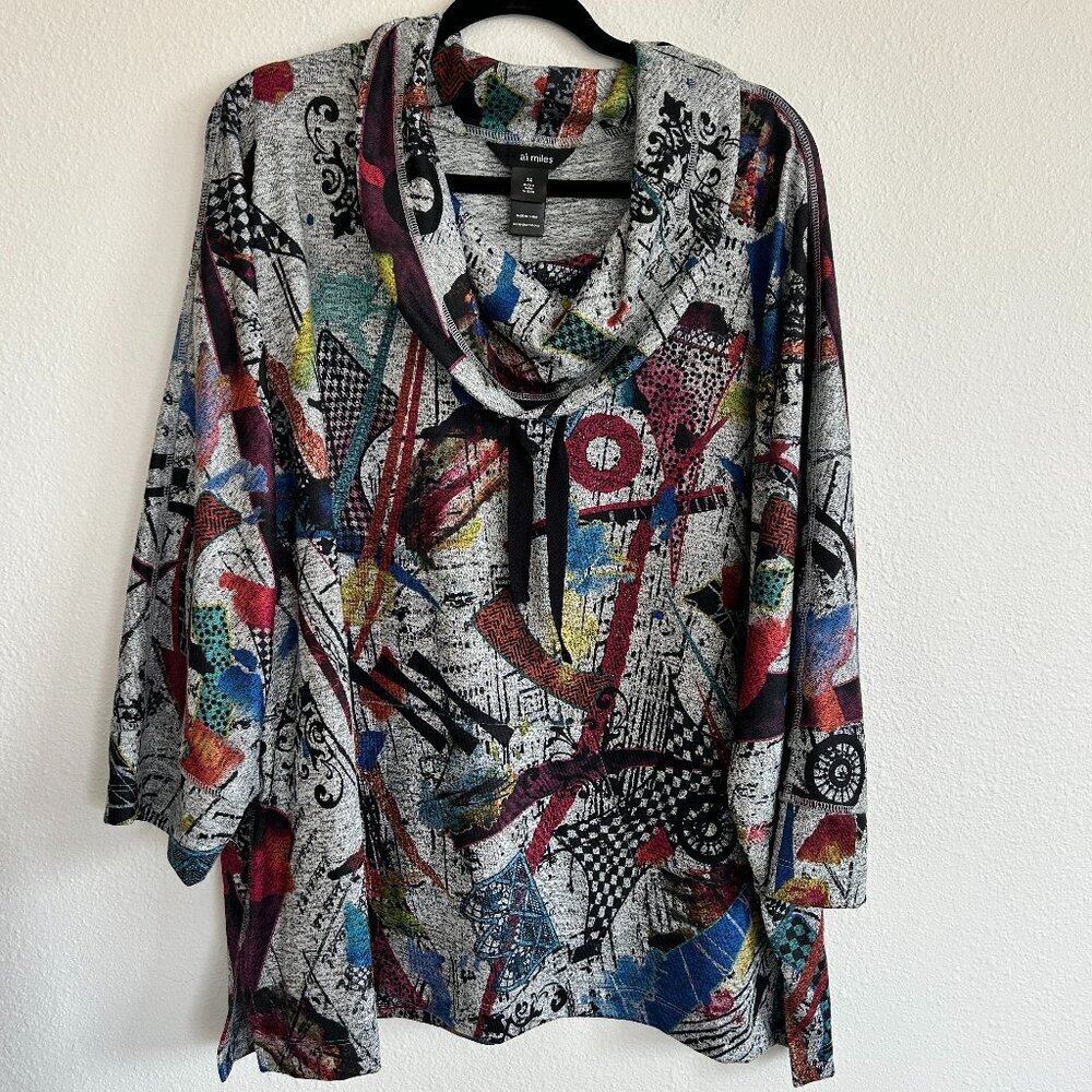Ali Miles Cowl Neck Tunic Top